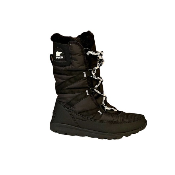 Sorel Whitney Tall Lace II Winter Boots Women's 5 Black Waterproof New In Box - Picture 1 of 7